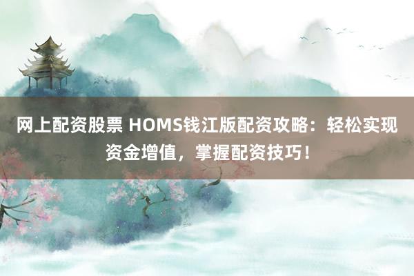 网上配资股票 HOMS钱江版配资攻略：轻松实现资金增值，掌握配资技巧！