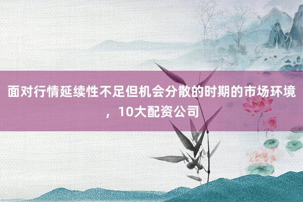 面对行情延续性不足但机会分散的时期的市场环境，10大配资公司
