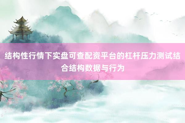结构性行情下实盘可查配资平台的杠杆压力测试结合结构数据与行为