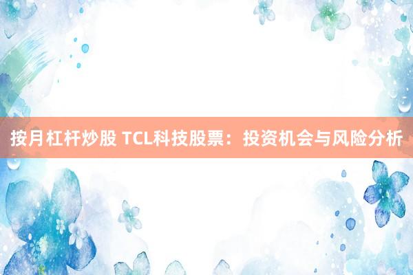 按月杠杆炒股 TCL科技股票：投资机会与风险分析